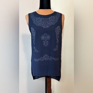 Tristan Sleeveless Top with Delicate Embroidery